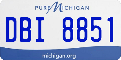 MI license plate DBI8851