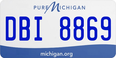 MI license plate DBI8869