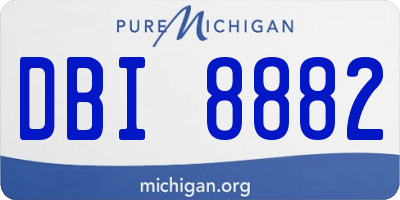 MI license plate DBI8882