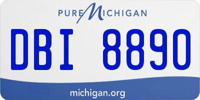 MI license plate DBI8890