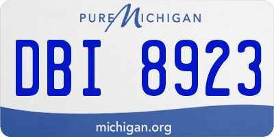 MI license plate DBI8923
