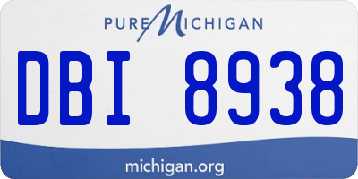 MI license plate DBI8938