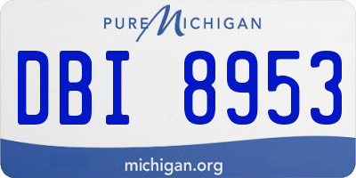 MI license plate DBI8953