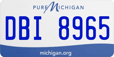 MI license plate DBI8965