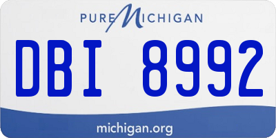 MI license plate DBI8992