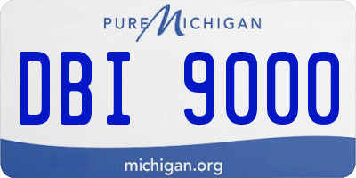 MI license plate DBI9000
