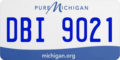MI license plate DBI9021