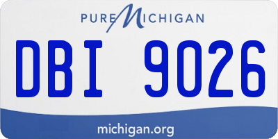 MI license plate DBI9026