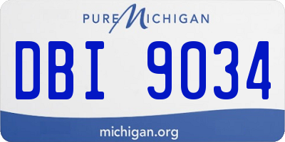 MI license plate DBI9034