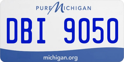 MI license plate DBI9050