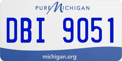 MI license plate DBI9051