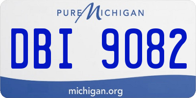 MI license plate DBI9082