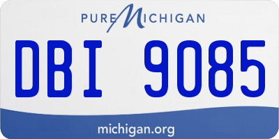 MI license plate DBI9085