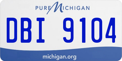 MI license plate DBI9104