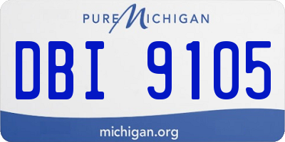 MI license plate DBI9105