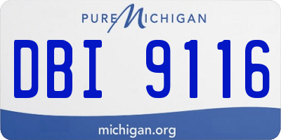 MI license plate DBI9116