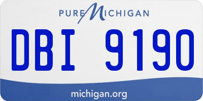 MI license plate DBI9190