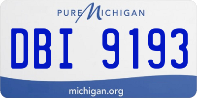 MI license plate DBI9193
