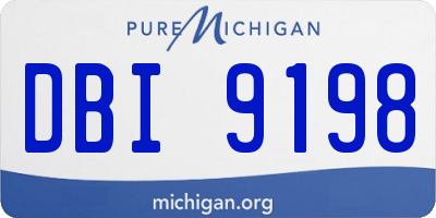 MI license plate DBI9198