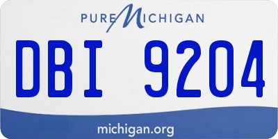 MI license plate DBI9204