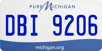 MI license plate DBI9206