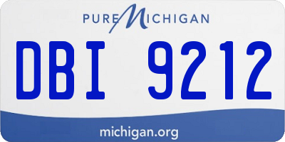 MI license plate DBI9212