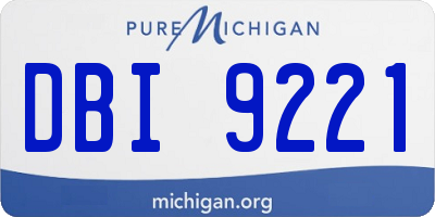 MI license plate DBI9221