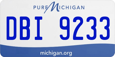MI license plate DBI9233
