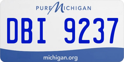MI license plate DBI9237