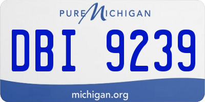 MI license plate DBI9239