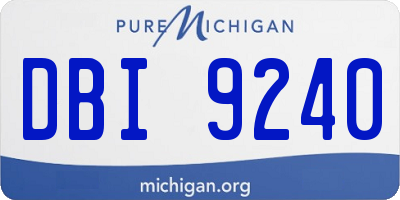 MI license plate DBI9240