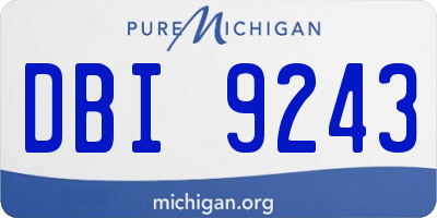 MI license plate DBI9243