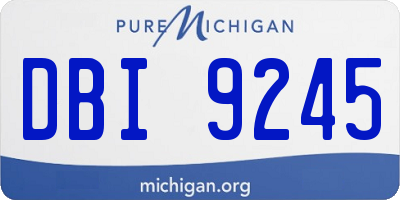 MI license plate DBI9245