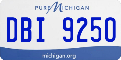 MI license plate DBI9250