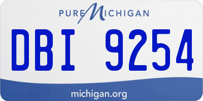 MI license plate DBI9254