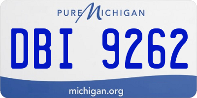 MI license plate DBI9262