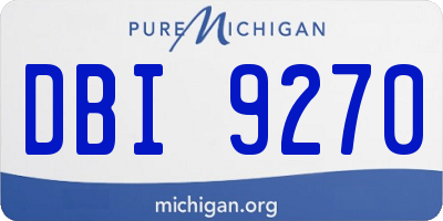 MI license plate DBI9270