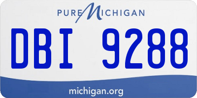 MI license plate DBI9288