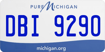 MI license plate DBI9290