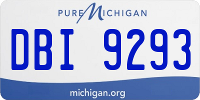 MI license plate DBI9293