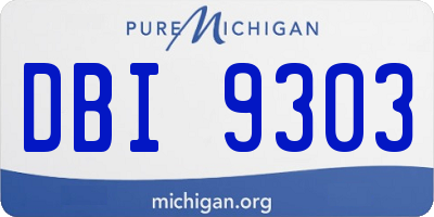MI license plate DBI9303