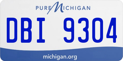 MI license plate DBI9304