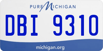 MI license plate DBI9310