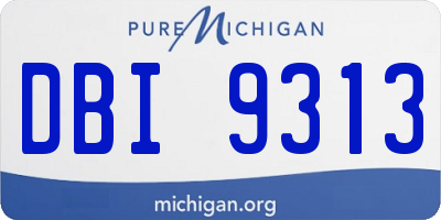 MI license plate DBI9313