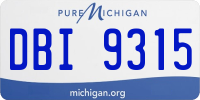 MI license plate DBI9315