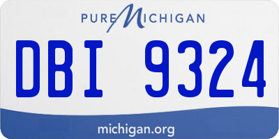 MI license plate DBI9324