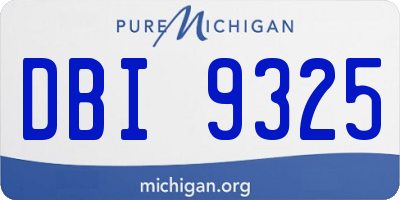 MI license plate DBI9325