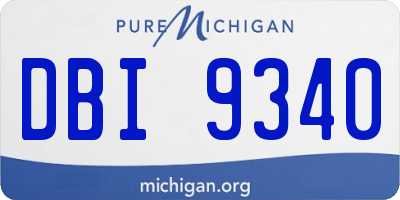 MI license plate DBI9340