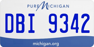MI license plate DBI9342