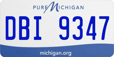 MI license plate DBI9347